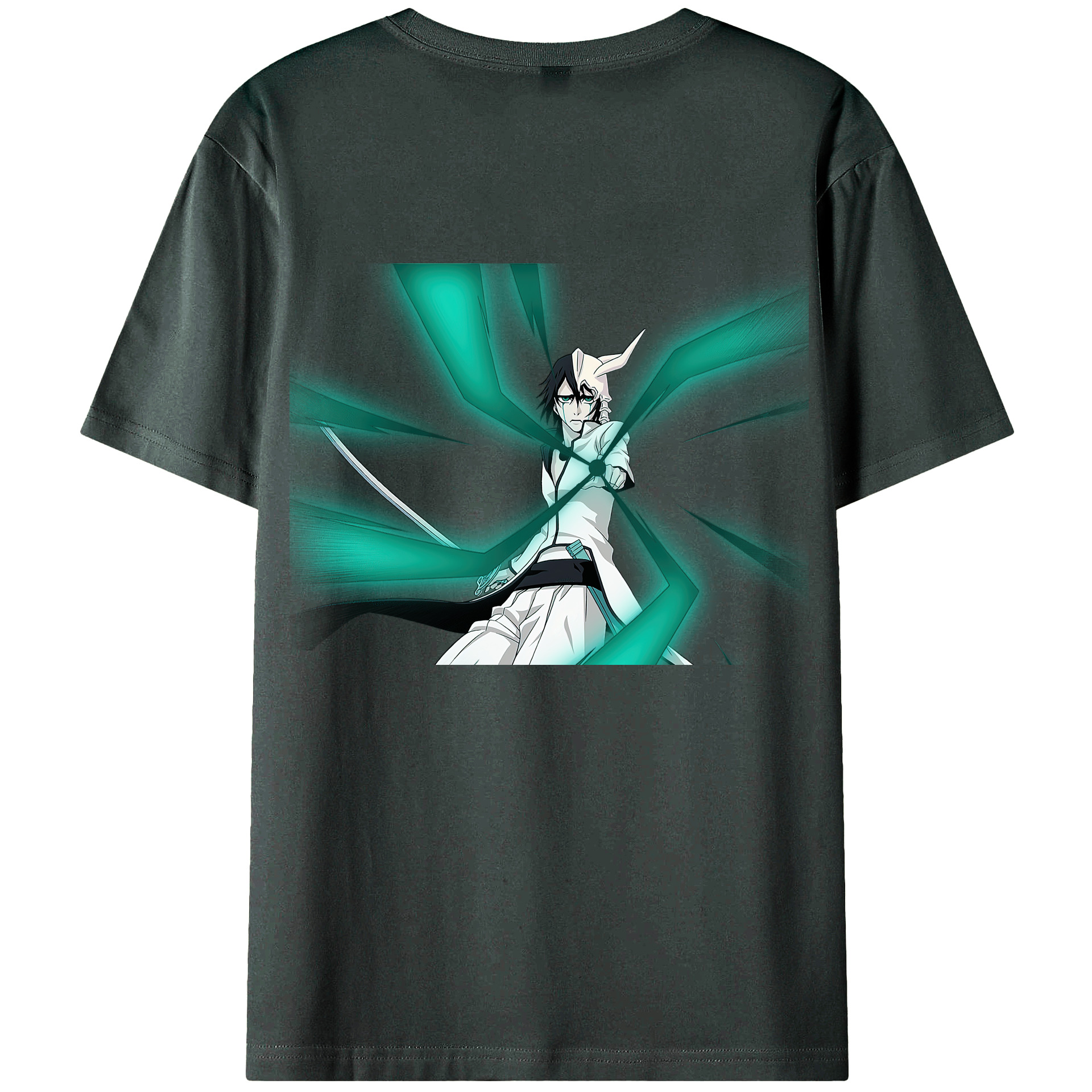 （画像用） ブリーチ ウルキオラ·シファー BLEACH Ulquiorra cifer 綿100％ メンズ半袖Tシャツ（バックプリント） 通気性